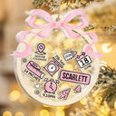Adorable,New Mom,Christmas,Gift For Mother,Icon - Baby First Christmas Coquette - Personalized 3-Layered Acrylic Shaker Ornament