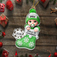 Baby First Christmas, Christmas Stocking - Personalized Custom Shaped Acrylic Ornament