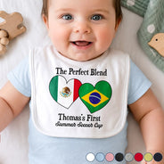 Gift For Mother, New Mom, Proud, Summer Soccer Games, Icon - Baby First Soccer Cup Duo Country Flags - Personalized Baby Bib