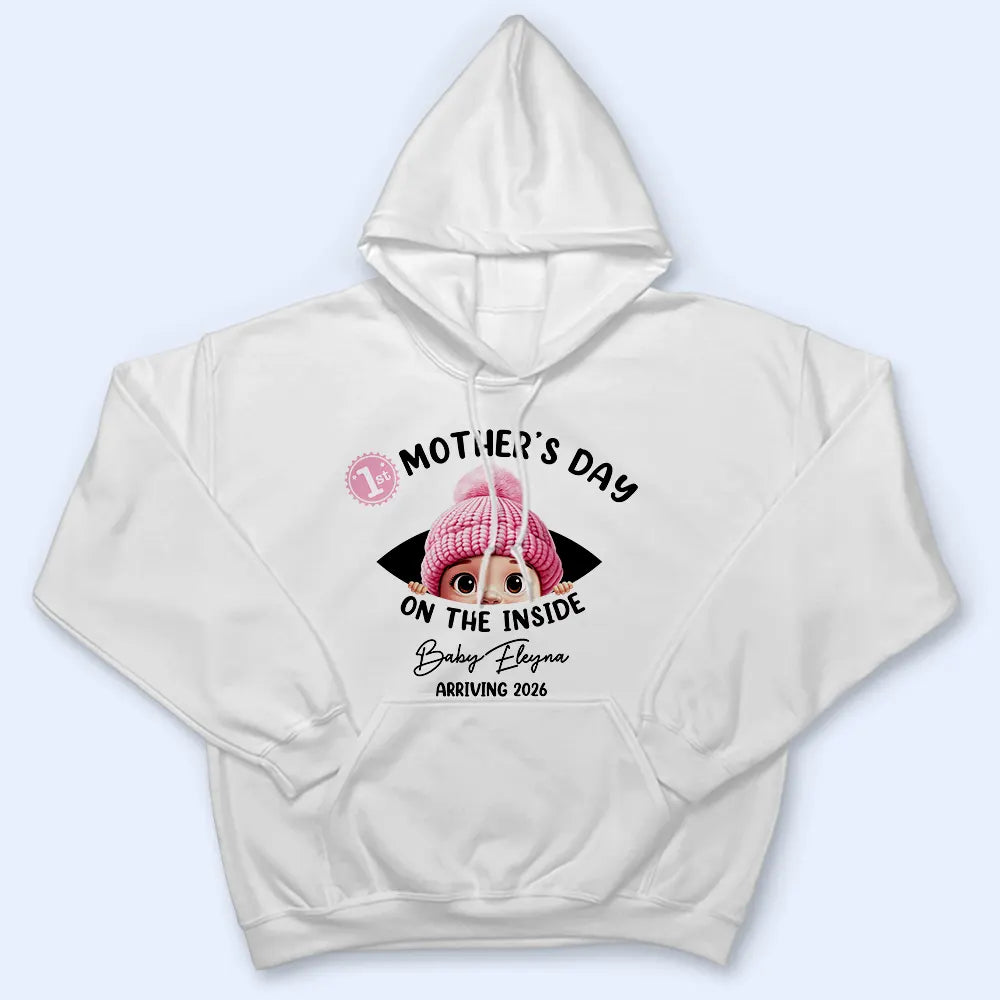 Pregnant Mom,Happy,Expecting Dad - Baby First Year On The Inside With Mom - Personalized Loungewear Set