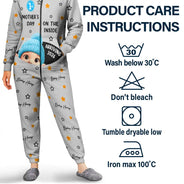 Pregnant Mom, Happy, Expecting Dad - Baby First Year On The Inside With Mom - Personalized Overall Onesie Hooded Jumpsuit