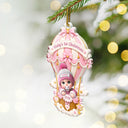 Adorable,New Mom,Christmas,Gift For Mother,Vector - Baby Hot Air Balloon First Christmas - Personalized Custom Shaped Acrylic Ornament