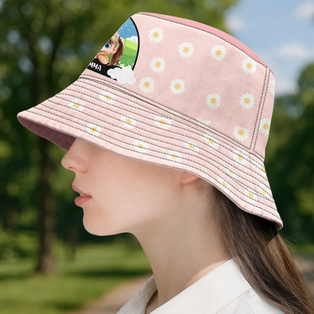 Gift For Kids,Gift For Daughter,Gift For Son,Happy - Baby Kid With Rainbow - Personalized Bucket Hat