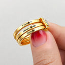 New Mom,New baby,New Dad,Happy - Baby Newborn Information - Personalized Heart Stacking Rings