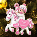 Adorable,New Mom,Christmas,Gift For Mother,Icon - Baby On Carousel House First Christmas - Personalized Custom Shaped Acrylic Ornament