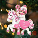 Adorable,New Mom,Christmas,Gift For Mother,Icon - Baby On Carousel House First Christmas - Personalized Custom Shaped Acrylic Ornament