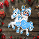 Adorable,New Mom,Christmas,Gift For Mother,Icon - Baby On Carousel House First Christmas - Personalized Custom Shaped Acrylic Ornament