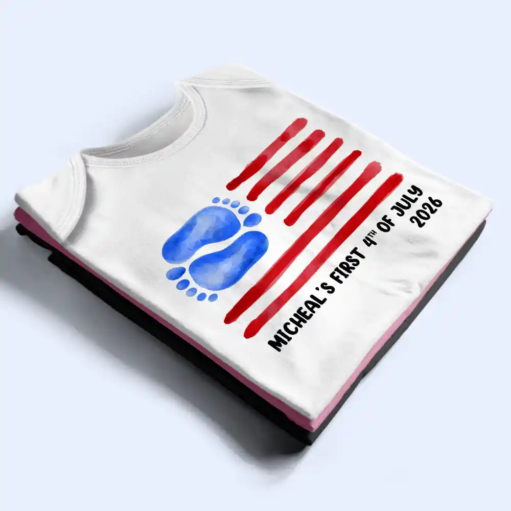 Gift For Baby,Independence Day,Top Market,Adorable,Custom Text - Baby's First 4th Of July - Personalized Baby Onesie