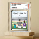 Gift For Father, Dad's Hobby, Sport Dad, Baseball, Happy, Family - Backside Baseball Family Card Style - Personalized Rectangle Shaped Acrylic Plaque