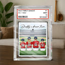 Gift For Father, Dad's Hobby, Sport Dad, Baseball, Happy, Family - Backside Baseball Family Card Style - Personalized Rectangle Shaped Acrylic Plaque
