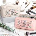 Gift For Yourself, Gift For Women, Happy - Bad Bi*ch Affirmation - Personalized Leather Makeup Bag