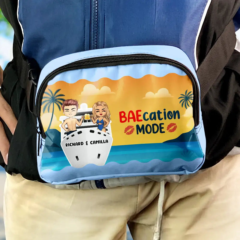 Gift For Couples,Travel,Cruising,Happy,Gift For Women,Gift For Men - Baecation Mode Couples - Personalized Crossbody Belt Bag