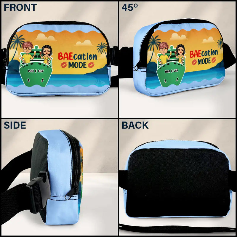 Gift For Couples,Travel,Cruising,Happy,Gift For Women,Gift For Men - Baecation Mode Couples - Personalized Crossbody Belt Bag