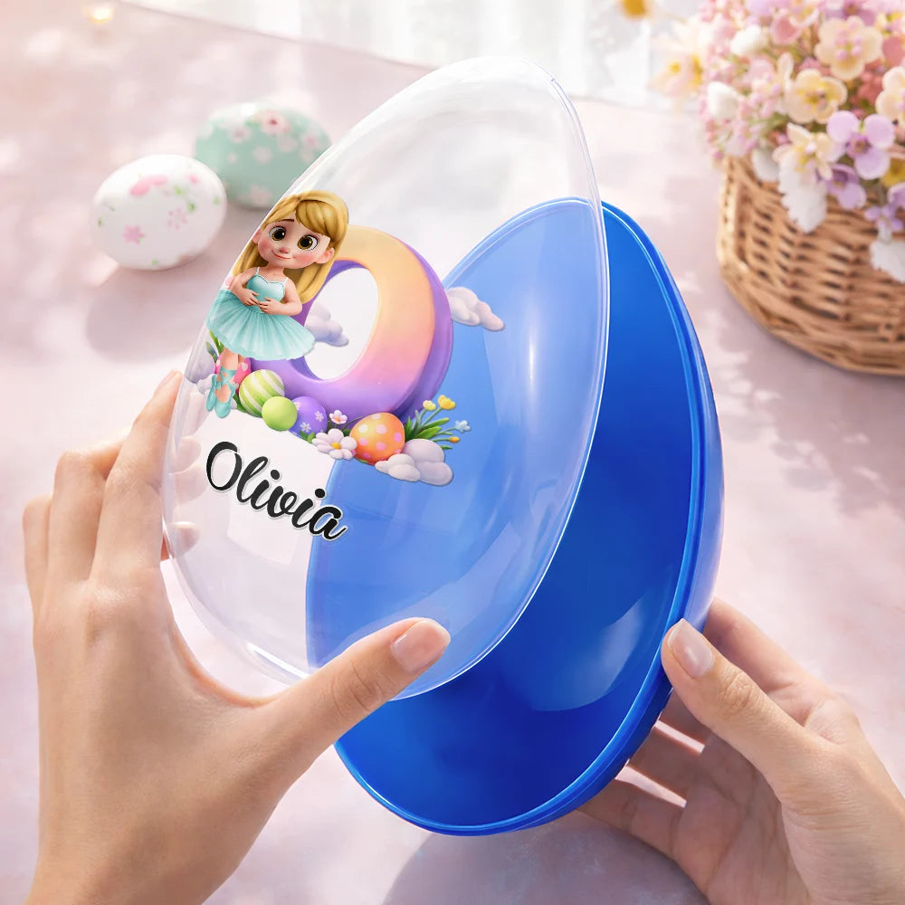 Easter,Happy,Gift For Kids,Parents - Ballerina Girl Alphabet - Personalized Fillable Egg