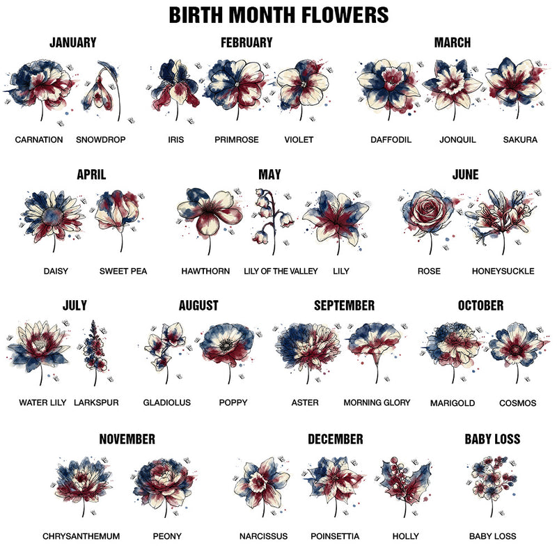 Patriotic Birth Flower 250 Years Of Freedom - Personalized T Shirt