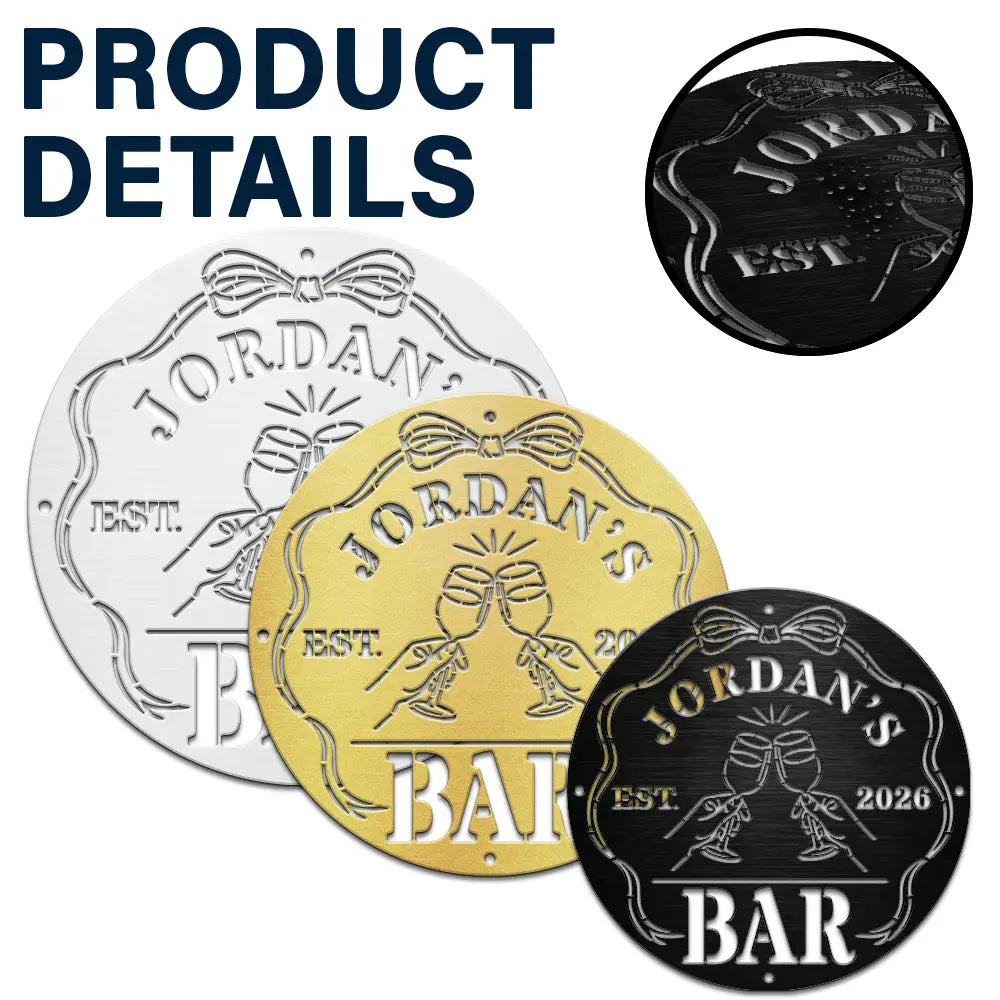 Funny,Gift For Couples,Patio,Gift For Husband,Gift For Wife,Gift For Boyfriend,Gift For Girlfriend - Bar Sign Funny - Personalized Cutout Metal Sign