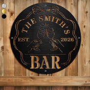Funny,Gift For Couples,Patio,Gift For Husband,Gift For Wife,Gift For Boyfriend,Gift For Girlfriend - Bar Sign Funny - Personalized Cutout Metal Sign
