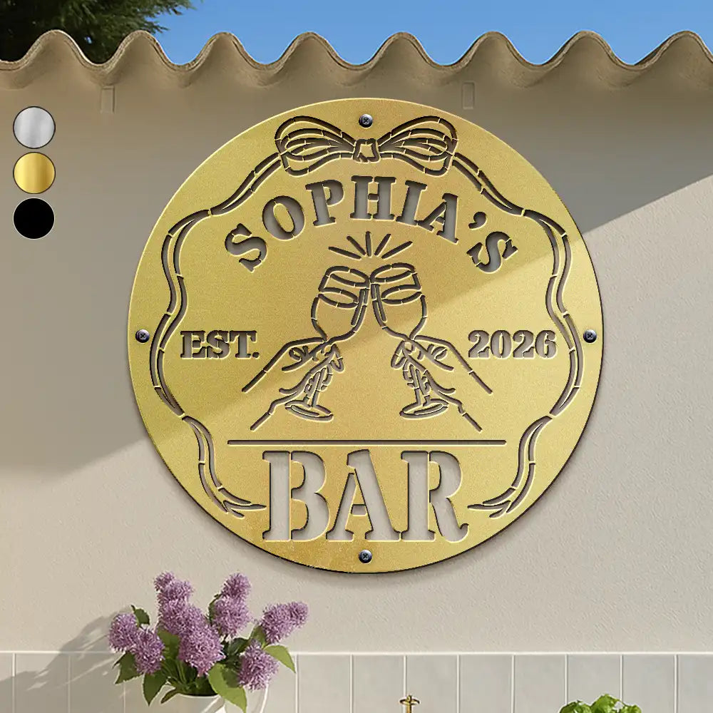 Funny,Gift For Couples,Patio,Gift For Husband,Gift For Wife,Gift For Boyfriend,Gift For Girlfriend - Bar Sign Funny - Personalized Cutout Metal Sign