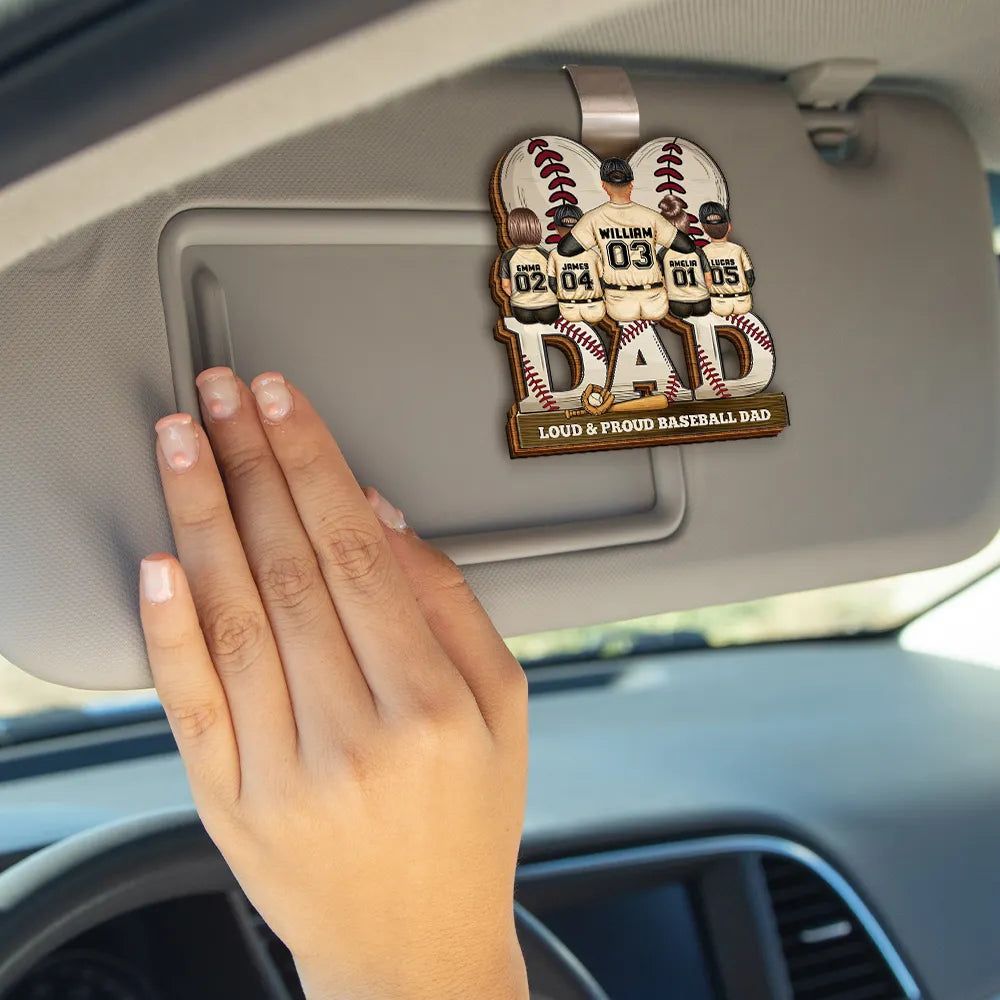 Gift For Father, Love, Baseball - Baseball Dad Behind Every Baseball Player - Personalized Custom Shaped Car Visor Clip