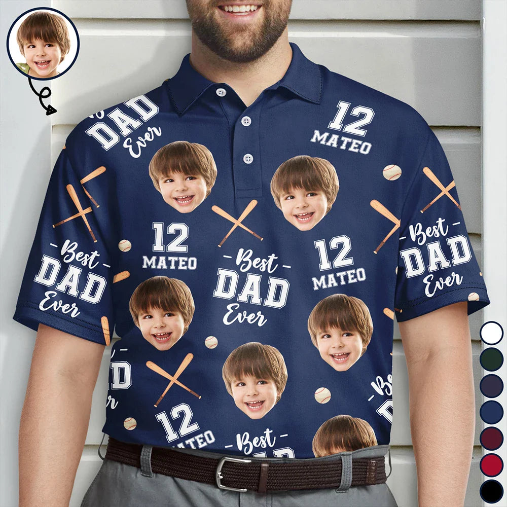 Baseball Dad Best Dad Ever - Personalized Polo Shirt