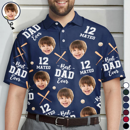 Baseball Dad Best Dad Ever - Personalized Polo Shirt