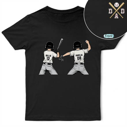 Baseball Dad Crossed Arrows - Personalized T Shirt
