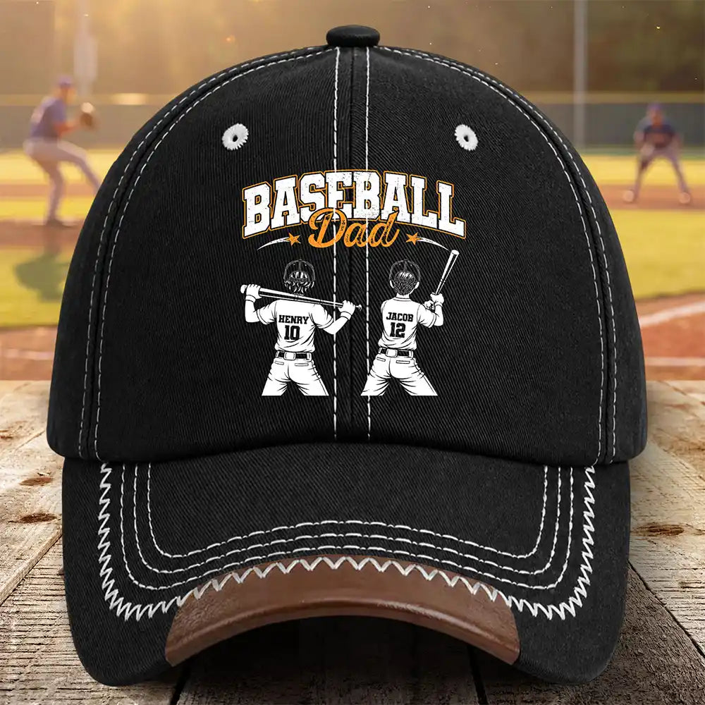Baseball, Gift For Father, Top Market, Confident, Icon - Baseball Dad Grandpa - Personalized Vintage Baseball Cap