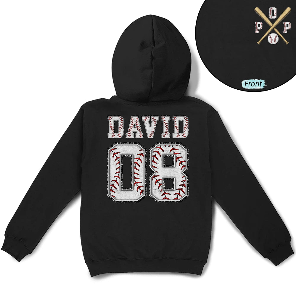 Gift For Grandpa, Gift For Father, Baseball, Non-Eng, Icon, Proud - Baseball Dad Papa Crossed Arrows - Personalized T Shirt