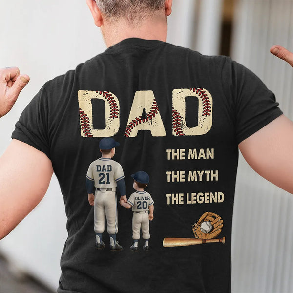 Gift For Father,Love,Baseball - Baseball Dad The Man The Myth The Legend - Personalized T Shirt