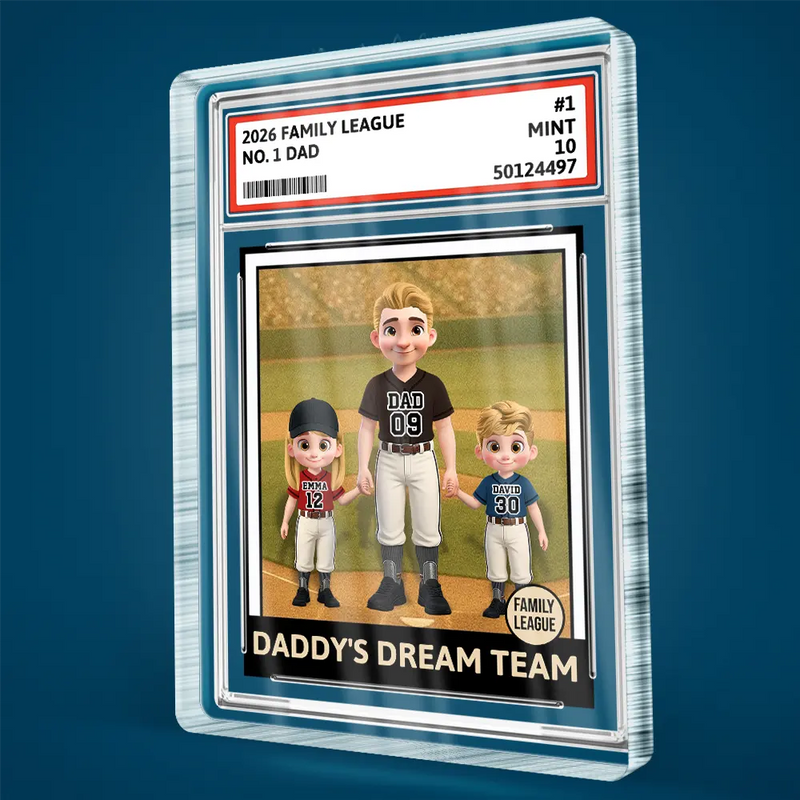 Sport Dad,Sport Mom,Gift For Mother,Gift For Father,Happy - Baseball Dream Team Family League - Personalized Custom Shaped Acrylic Plaque