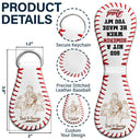 Baseball,Gift For Father,Custom Photo,Art Design,Proud,Photo - Pencil Sketch - Bold - Custom Photo Bold Sketch Baseball God Hit A Home Run - Personalized Leather Baseball Keychain