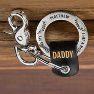 Gift For Father,Gift For Grandpa,Gift For Husband,Baseball,Love - Baseball Hit A Homerun Scoring You As Dad Papa Husband - Personalized Leather Coordinates Keychain