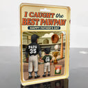 Gift For Father,Baseball - Baseball I Caught The Best Dad Doll Box Effect Figure Style - Personalized Custom Shaped Acrylic Plaque
