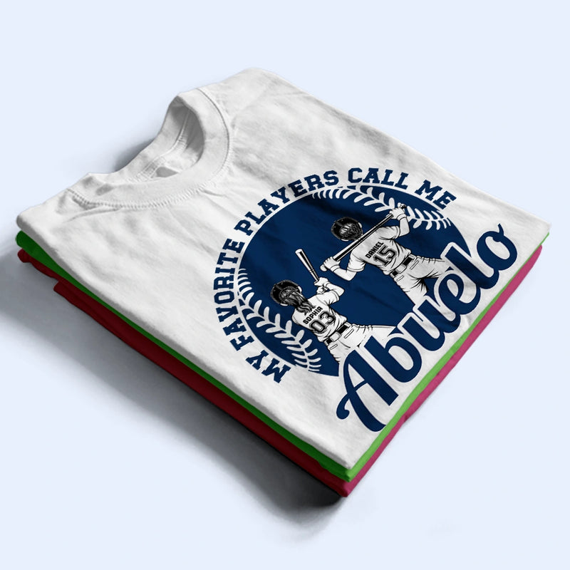 Gift For Grandpa,Gift For Father,Happy,Baseball - Baseball Kid My Favorite Players Call Me Grandpa - Personalized T Shirt