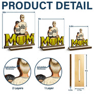Baseball Mom And Kids - Personalized Custom Shaped 2-Layered Wooden Plaque