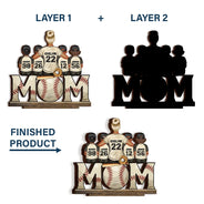 Baseball Mom And Kids - Personalized Custom Shaped 2-Layered Wooden Plaque
