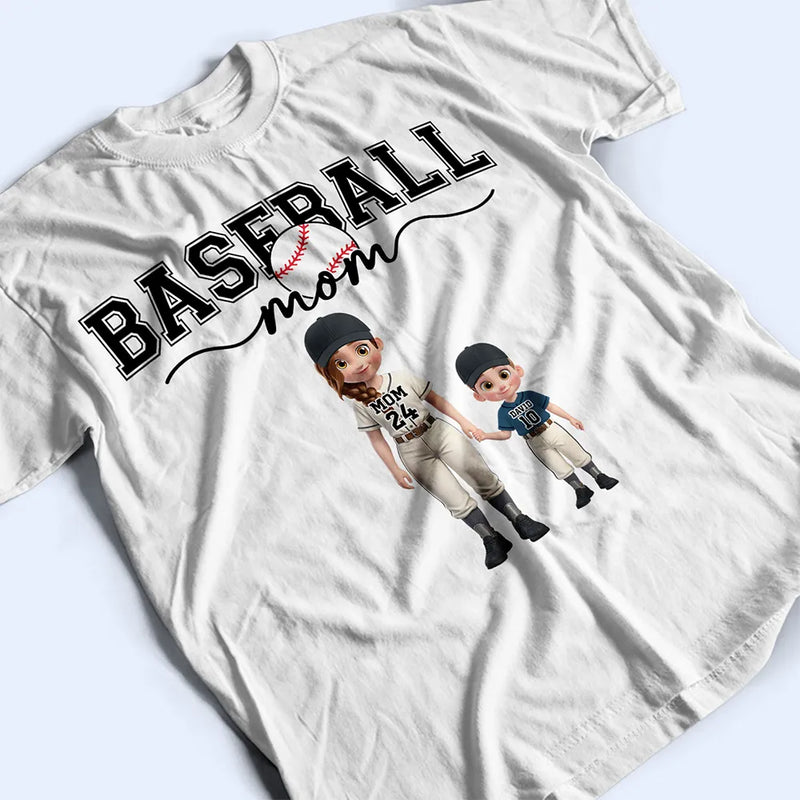 Gift For Wife,Gift For Mother,Gift For Grandma,Mom's Hobby,Sport Mom,Mom - Children,Happy,Baseball - Baseball Mom Kids - Personalized T Shirt