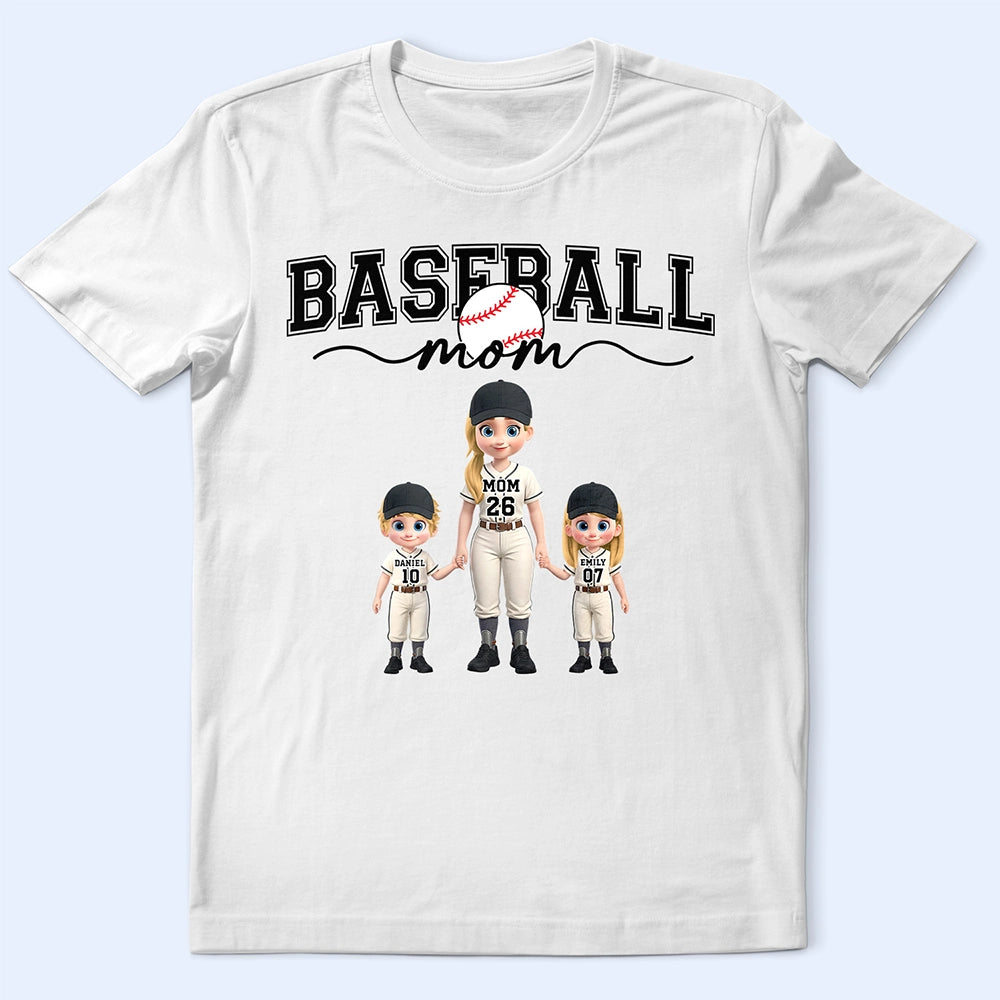 Baseball Mom Kids - Personalized T Shirt