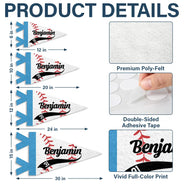 Baseball,Confident,Back To School,Gift For Kids,Custom Text - Baseball Player With Name & Number - Personalized Pennant
