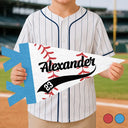 Baseball,Confident,Back To School,Gift For Kids,Custom Text - Baseball Player With Name & Number - Personalized Pennant