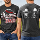 Gift For Father,Sport Dad,Baseball,Happy,Vector - Baseball Softball Dad Mom Kids Backside - Personalized T Shirt