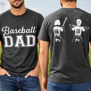 Gift For Father,Gift For Grandpa,Baseball,Softball,Non-Eng,Icon,Confident - Baseball Softball Dad Papa Kids Backside Line Art - Personalized T Shirt
