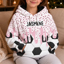 Top Market,Adorable,Gift For Kids,Custom Text - Baseball Softball Soccer Football Basketball Hockey Lover Dripping Ice Cream For Kids - Personalized Fleece Hoodie