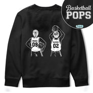 Gift For Father,Gift For Grandpa,Basketball,Non-Eng,Icon,Confident - Basketball Dad Papa Kids Backside Line Art - Personalized T Shirt