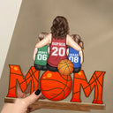 Basketball, Sport Mom, Mom - Children, Gift For Mother, Love - Basketball Mom And Kids - Personalized Custom Shaped 2-Layered Wooden Plaque