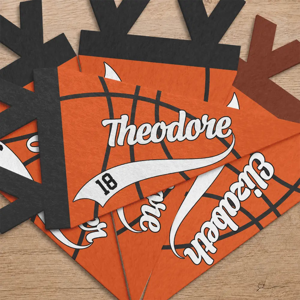 Confident,Back To School,Basketball,Gift For Kids,Custom Text - Basketball Player With Name & Number - Personalized Pennant