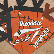 Confident,Back To School,Basketball,Gift For Kids,Custom Text - Basketball Player With Name & Number - Personalized Pennant