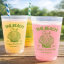Summer, Gift For Bestie, Wedding, Playful, Icon - Beach Bachelorette Party Summer Vibe - Personalized Frosted Cups