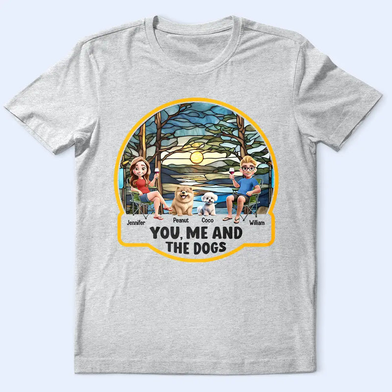 Gift For Couples,Gift For Husband,Gift For Wife,Gift For Boyfriend,Gift For Girlfriend,Pet Lovers,Pet Couple,Dog Lovers,Dog Couple,Love,Beach,Camping,Summer - Beach You, Me And The Dog - Personalized T Shirt