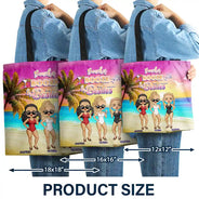 Gift For Bestie,Beach,Summer,Happy - Beaches Booze Besties - Personalized Tote Bag